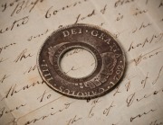 1813 New South Wales Five Shillings or Holey Dollar on 1792 P.R. Potosi Mint (Bolivia) Charles IIII 8 reales host coin. - 3