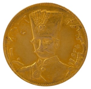 1927 (1305) gold Toman of Nasir al-Din Shah, EF.