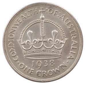 GEORGE VI, 1938 Crown, uncirculated.