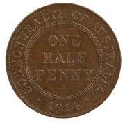 GEORGE V, 1914 Halfpenny, uncirculated.