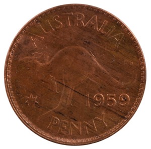 ELIZABETH II, 1959 Penny, choice uncirculated.