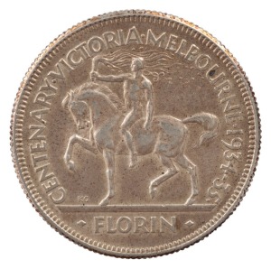 GEORGE V, 1934-35 Victorian Centenary florin, aEF.