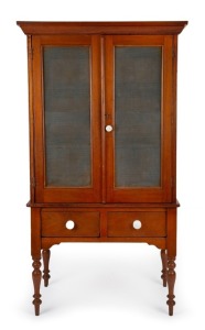 A Colonial Australian cedar meat-safe pantry with turned legs, New South Wales origin, circa 1865, 182cm high, 88cm wide, 60cm deep