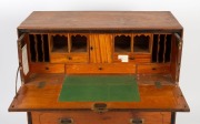 An antique Anglo-Chinese campaign secretaire&nbsp;chest in camphor wood&nbsp;with&nbsp;ebony stringing and reeded mouldings, circa 1845, ​​​​​​​104cm high, 95cm wide, 42cm deep - 3