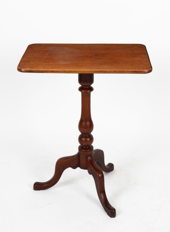 An antique mahogany tilt-top wine table, 19th century, ​​​​​​​68cm high, 45cm wide, 41cm deep