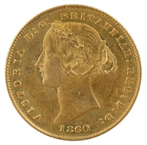 1860 Sydney Mint Sovereign, Type II, lustrous EF.
