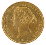 1860 Sydney Mint&nbsp; Sovereign, Type II, lustrous EF.