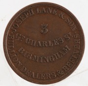 JOSEPH LANE & SON, Birmingham, England, (R313) &frac12;d VF-gVF, Rarity 6. - 2