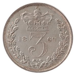 VICTORIA, 1869 Threepence, Unc.