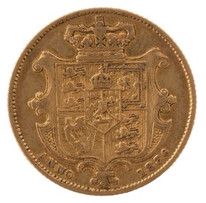 WILLIAM IV, 1836 Sovereign, VF.