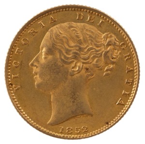 VICTORIA, Young Head 1859 Sovereign, Shield reverse, Unc.