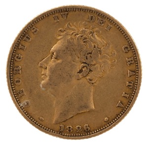 GEORGE IV, 1826 Sovereign, F+.