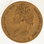 GEORGE IV, 1824 Half Sovereign, F. - 2