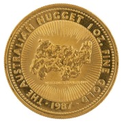 1987 $100 "Welcome Stranger" 1oz gold proof from the Famous Nugget Series.