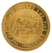 1987 $100 "Welcome Stranger" 1oz gold proof from the Famous Nugget Series.