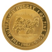 1987 $100 "Welcome Stranger" 1oz gold proof from the Famous Nugget Series.