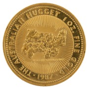 1987 $100 "Welcome Stranger" 1oz gold proof from the Famous Nugget Series.