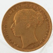 1883 Sovereign, Young head, St. George reverse, Melbourne, VF. - 2