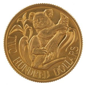 TWO HUNDRED DOLLARS, 1983 $200 gold Koala, uncirculated; in plastic pouch of issue.