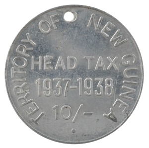HEAD TAX TOKEN: 1937-38 Ten Shillings (Type iii) in aluminium, EF condition.