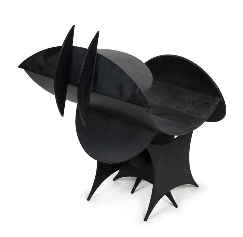 ARTIST UNKNOWN,  Bull sculpture, welded plate steel, ​​​​​​​69cm high x 71cm long (heavy)