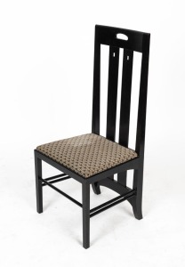 CHARLES RENNIE MACINTOSH (design), ebonised chair, late 20th century, 107cm high