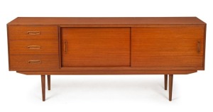 A vintage teak sideboard, circa 1970s, ​​​​​​​67cm high, 180cm wide, 38cm deep