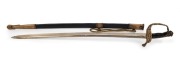 An antique French M1854 Navy sword engraved Coulaux, Klingenthal, with scabbard, 19th century, 90cm long