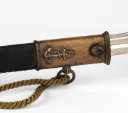 An antique French M1854 Navy sword engraved Coulaux, Klingenthal, with scabbard, 19th century, 90cm long - 3