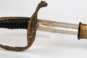 An antique French M1854 Navy sword engraved Coulaux, Klingenthal, with scabbard, 19th century, 90cm long - 4