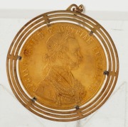 4 Ducat Franz Josef, Gold 1915 (restrike), mounted as a pendant on a necklace. - 2
