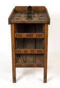 A French vintage fairground frog game, early 20th century, 78cm high, 41cm wide, 49cm deep