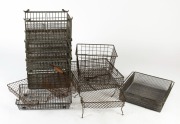 Assorted industrial wire baskets, 20th century, (12 items), the largest 44cm wide