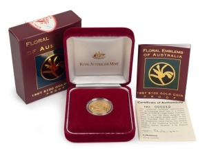 1997 $100 Kangaroo Paw, gold Proof in RAM box of issue.