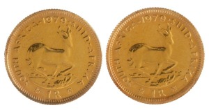 1979 One Rand, gold, aUnc, (2).