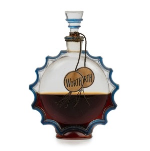 WORTH "REQUETE" vintage French perfume bottle, bearing two original paper and string labels and engraved stopper, circa 1944, base branded "LALIQUE, FRANCE", 9cm high