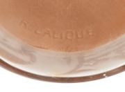 LALIQUE "EPINES" French Art Deco glass vanity bottle with brown stained finish, circa 1920s, factory mark to base "R. LALIQUE", 8cm high - 2