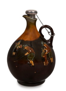ROYAL DOULTON KINGSWARE&nbsp;"Golfers" whisky flask with original stopper, circa 1936, 22.5cm high