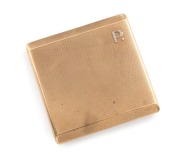 An Art Deco 9ct yellow gold cigarette case with diamond monogram set in platinum, made by S. Blanckensee & Son of Birmingham, circa 1930, ​​​​​​​8.5cm wide, 122 grams
