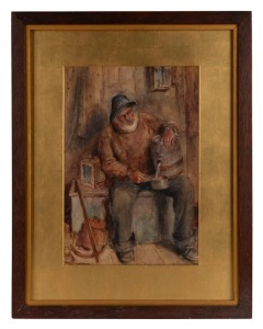 HERBERT JOHN FINN (1860-1942), A Deal Fisherman, watercolour, signed lower right, titled verso, ​​​​​​​38 x 26cm, 58 x 46cm overall