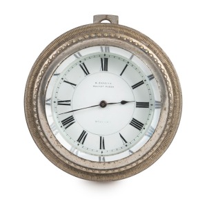 An attractive vintage automotive clock in nickel case with Roman numerals, by A. Sellar, 7cm diameter