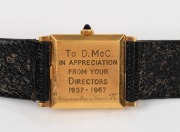 BUCHERON vintage French wristwatch in 18ct yellow gold case housing an Omega manual wind movement with blue sapphire crown, 20th century,&nbsp; - 2