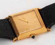 BUCHERON vintage French wristwatch in 18ct yellow gold case housing an Omega manual wind movement with blue sapphire crown, 20th century,&nbsp; - 3