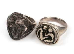 MATCHAM SKIPPER two silver rings by the noted silversmith from Montsalvat in Eltham,