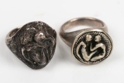 MATCHAM SKIPPER two silver rings by the noted silversmith from Montsalvat&nbsp;in Eltham, - 2