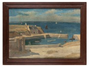 ARTIST UNKNOWN (St. Ives School), (harbour scene), oil on canvas, ​​​​​​​45 x 64cm, 67 x 76cm overall - 2