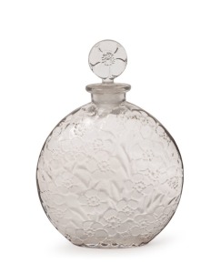 LALIQUE "Le Lys" French glass perfume bottle for d'Orsay, 17.5cm high