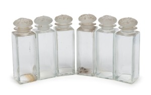 LALIQUE for COTY set of six French perfume bottles, 13.5cm high