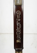 SPENCER BROWNING & Co. of London, antique English bow fronted marine barometer in rosewood and mother of pearl case, with ivory register plates surrounded in quality brass mouldings, circa 1860, (later brass wall mount gimble), ​​​​​​​95cm high - 4