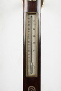SPENCER BROWNING & Co. of London, antique English bow fronted marine barometer in rosewood and mother of pearl case, with ivory register plates surrounded in quality brass mouldings, circa 1860, (later brass wall mount gimble), ​​​​​​​95cm high - 5
